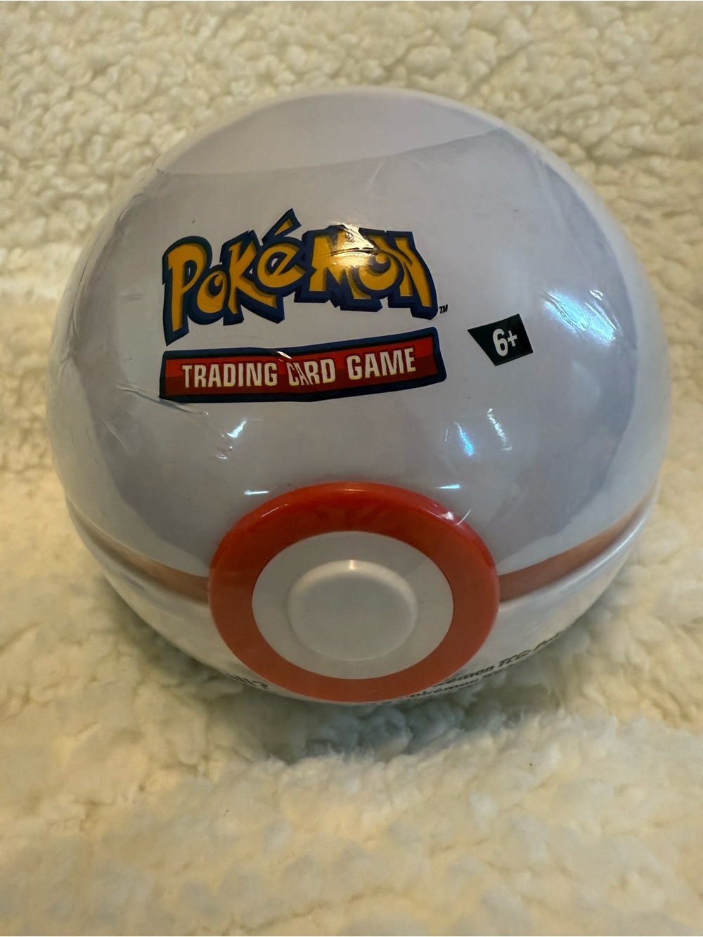 Pokemon TCG Premier Ball Tin White Red Sealed 3 Booster Packs 2 Stickers C25 NWT